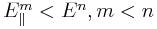 E^{m}_{{\parallel}}<E^{n},m<n